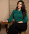 Green Horizontal Pintuck Top
